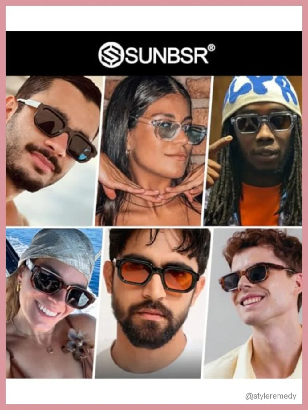 Retro Rectangle Sunglasses - Square Thick Frame UV400 90s Vintage Shades
